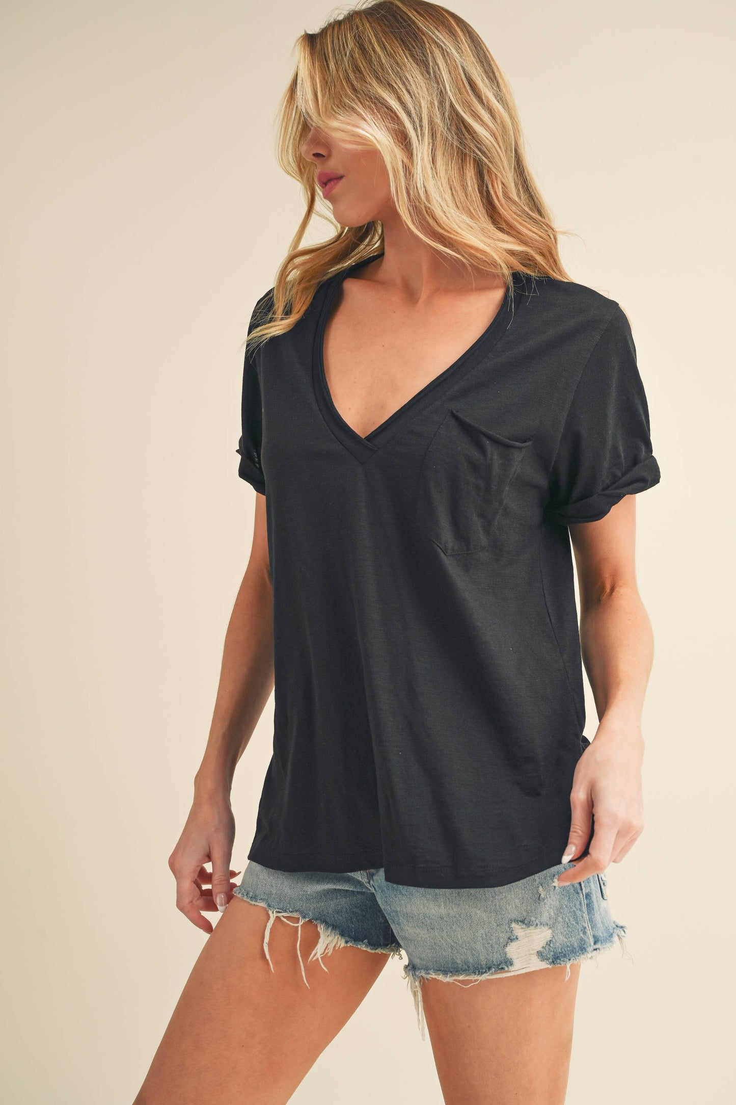 Zoie V-Neck Short Sleeve Top