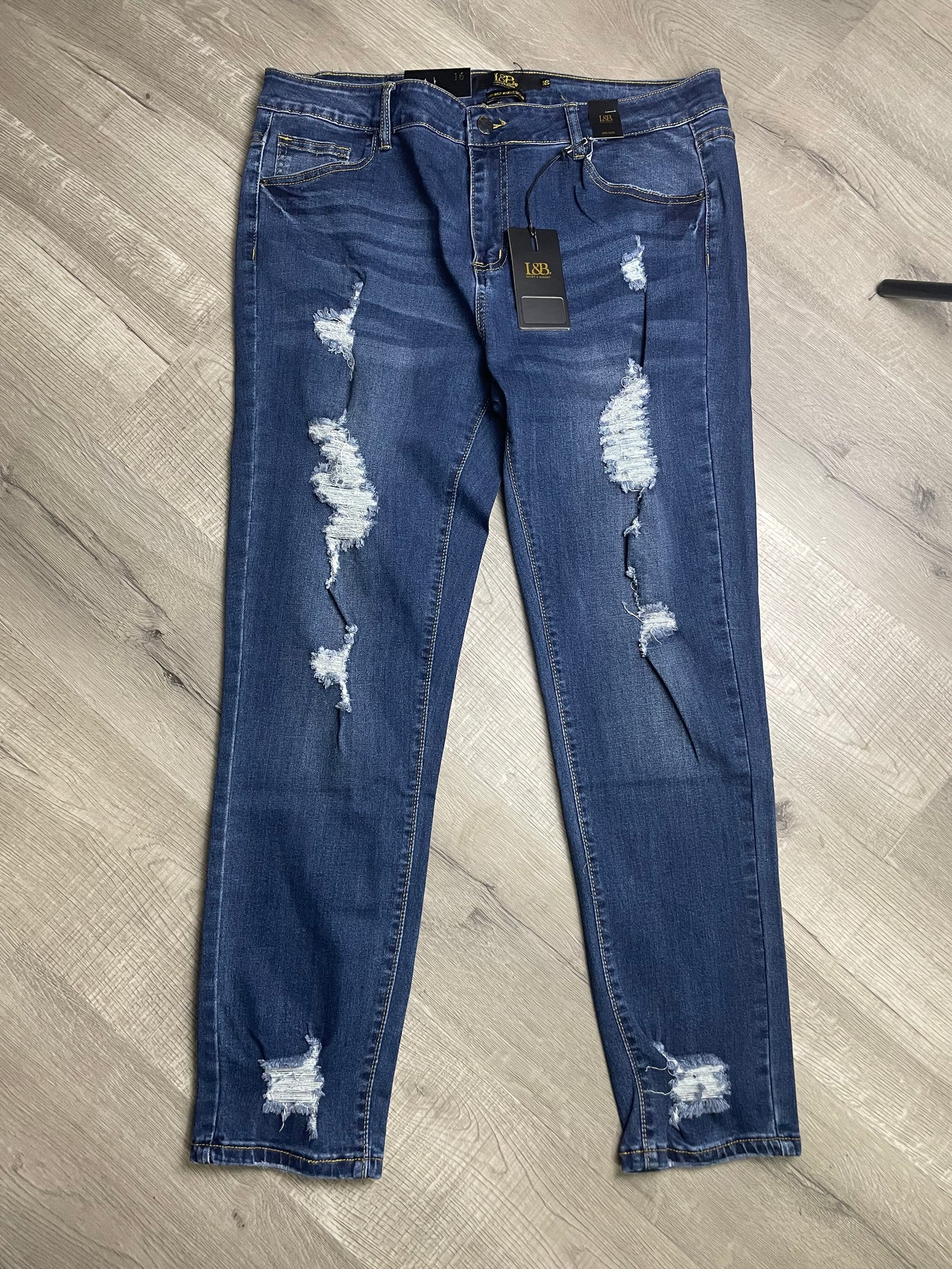 L&B Ripped Jeans Plus Size Midrise