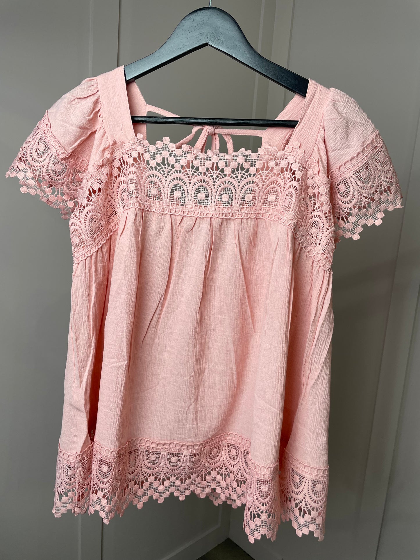 Pink lace blouse